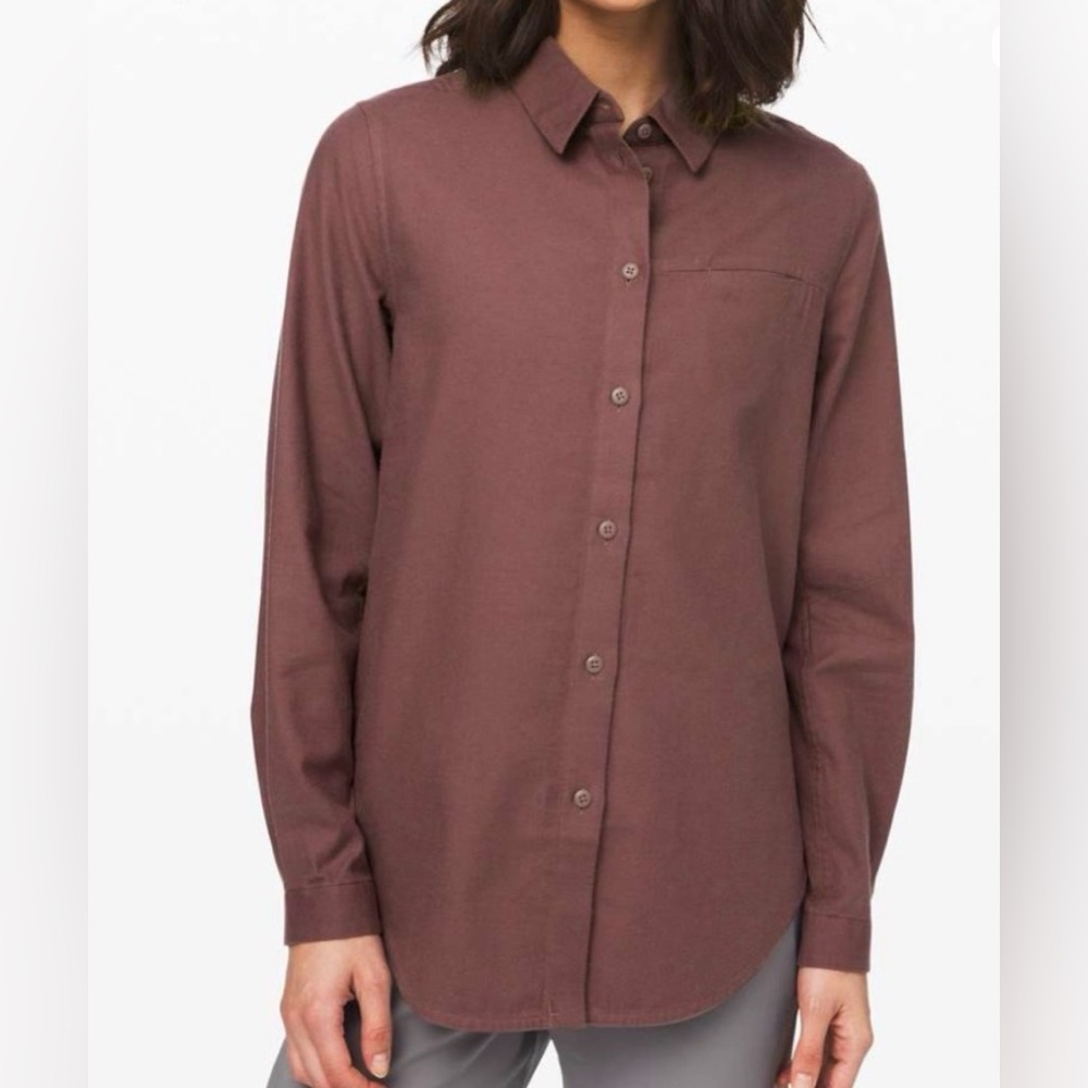 Lululemon Athletica Plum Button-Down Flannel Shirt - Picture 3 of 12
